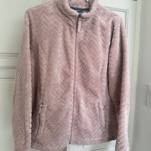 Womens Cozy Fleece Jacket L Large Dusty Rose NICE!